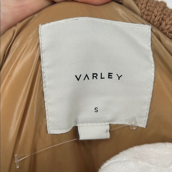 Varley  Mayten Knit Brown Puffer Jacket with Ribbed Sleeves Size Small, - Picture 2 of 15